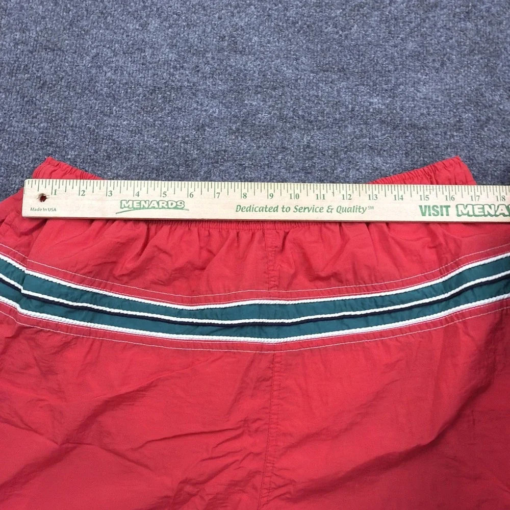 VTG Le Tigre American Sportswear Drawstring Red Lined Swim Trunks Sz‎ XL Nylon